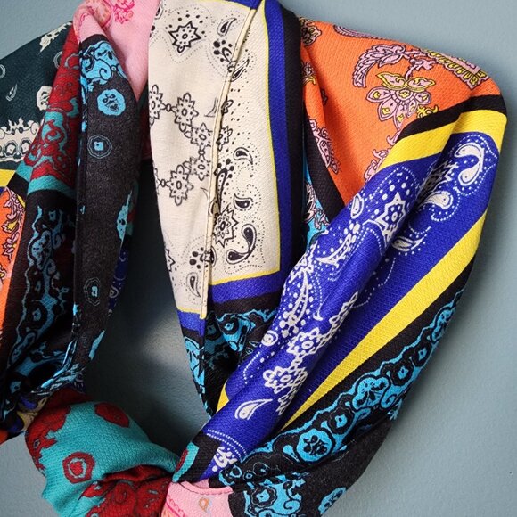 Colorful Boho Fashion Patchwork Bohemian Scarf - Picture 2 of 11